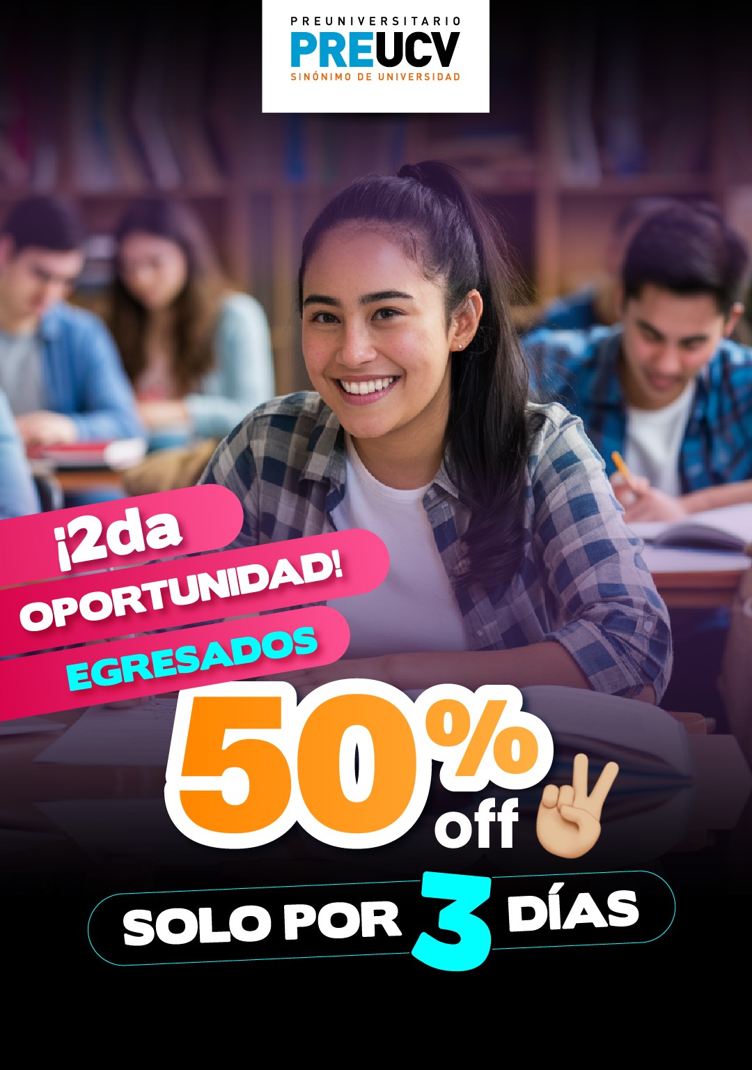 50% off egresados